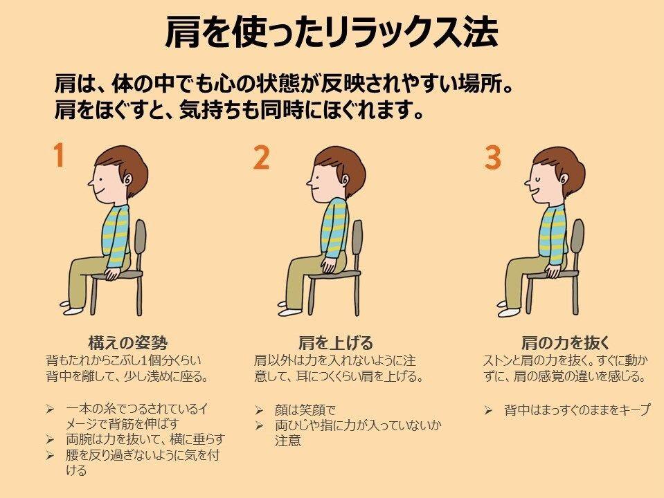 肩を使ったリラックス