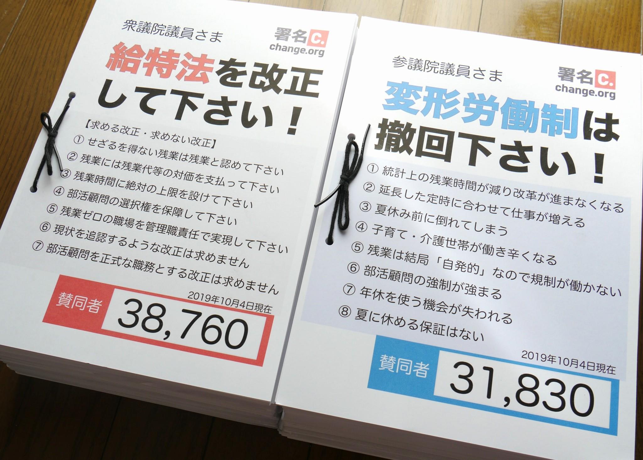 国会に提出された署名簿