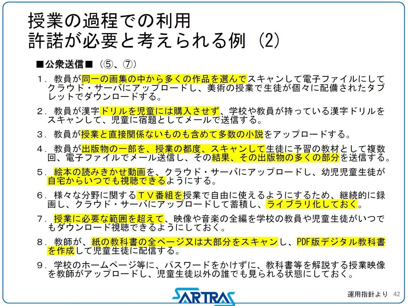 許諾が必要な例